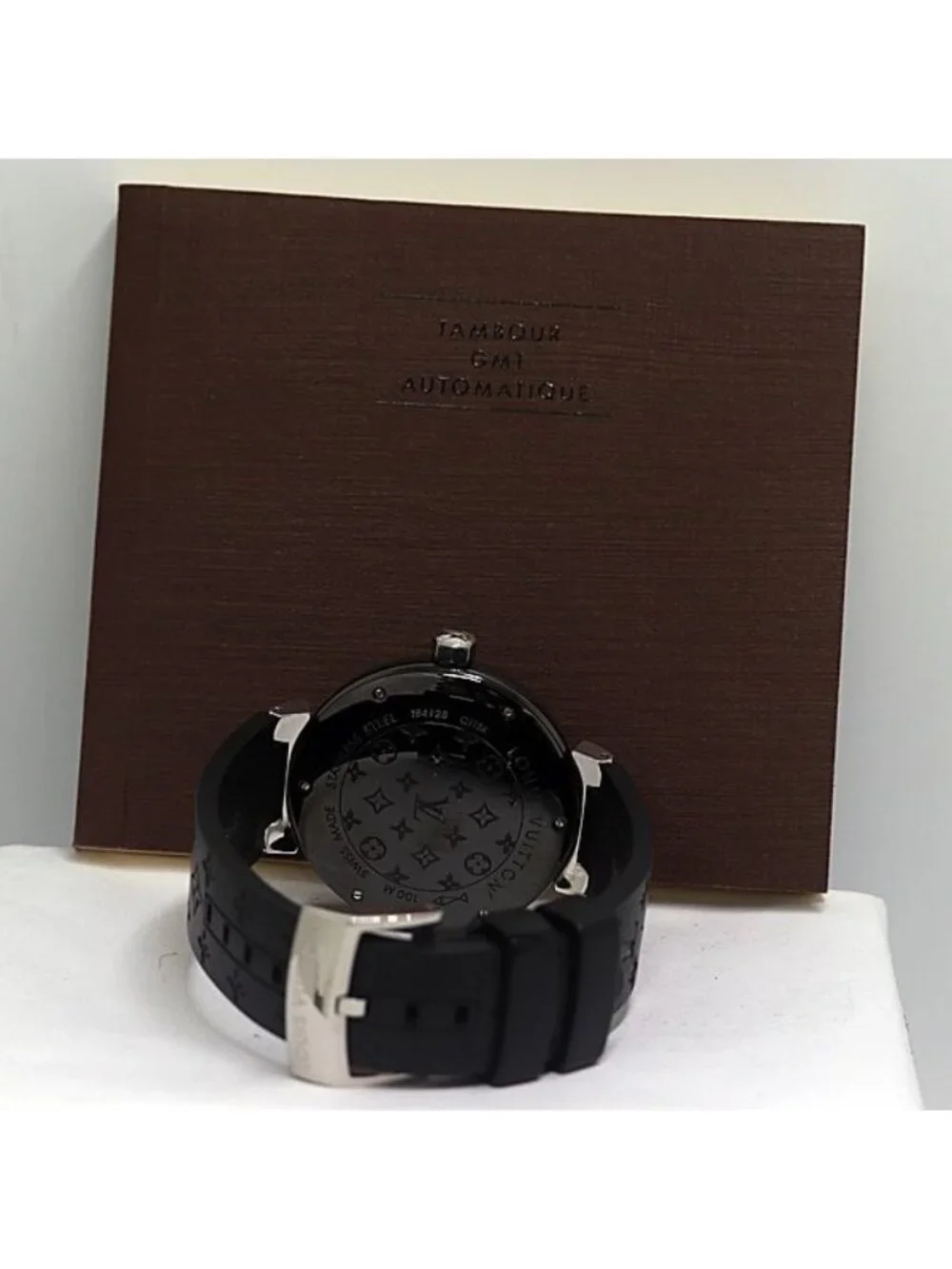 Louis Vuitton Tambour in Black Automatic Dial Dual Time Watch